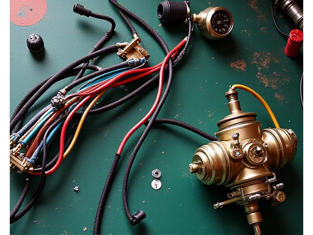 Complex classic car wiring harness being carefully recreated