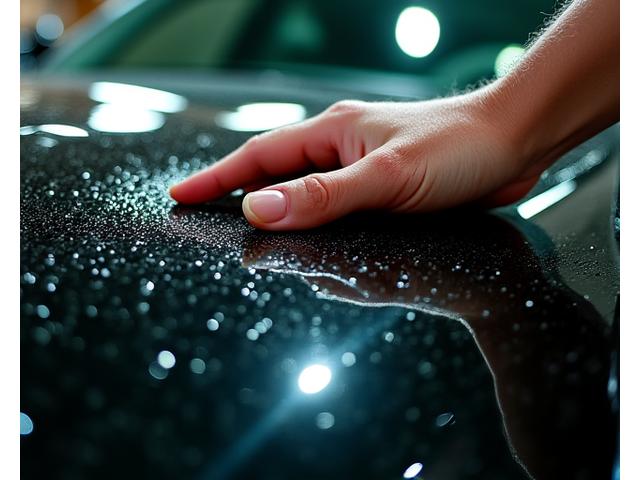 Luxury car being meticulously detailed with high-end tools, showing a gleaming finish.