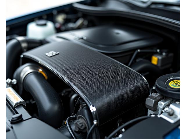 High-performance cold air intake system installed in a modern engine bay.