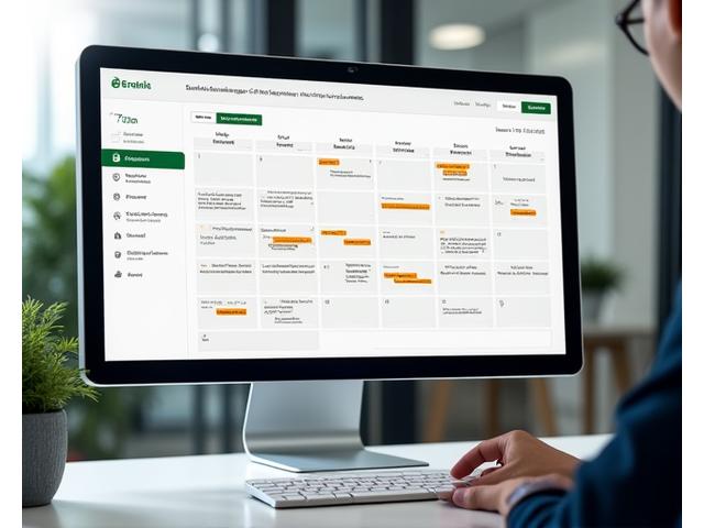 Clean, modern calendar interface on a desktop screen with highlighted dates for car maintenance appointments and automated reminders.